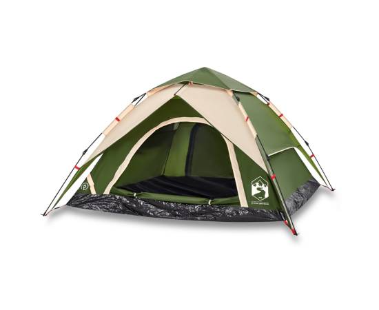 Cort de camping cupolă 4 persoane, setare rapidă, verde, 2 image