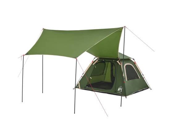 Cort de camping cupolă 4 persoane, setare rapidă, verde, 9 image