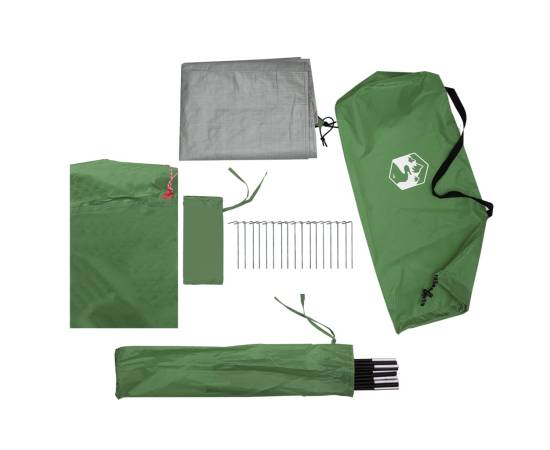 Cort de camping cupolă pentru 1 persoană, verde, impermeabil, 11 image