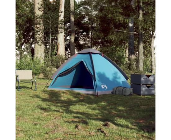 Cort de camping cupolă pentru 2 persoane, albastru, impermeabil, 3 image