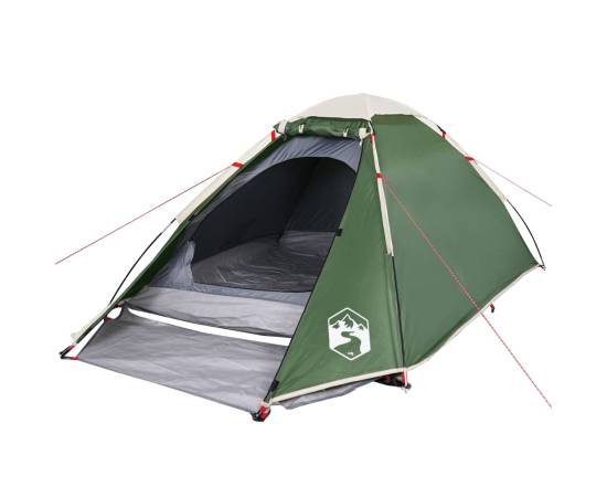 Cort de camping cupolă pentru 4 persoane, verde, impermeabil, 4 image