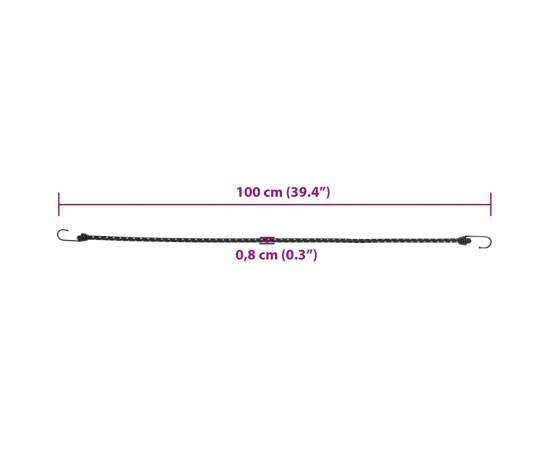 Corzi elastice cu benzi reflectorizante/cârlige 25 buc. 100 cm, 6 image
