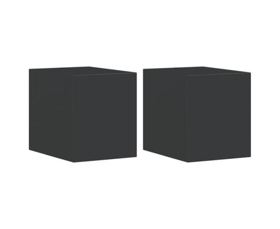 Lămpi exterioare de perete cu led 2 buc. negru, aluminiu turnat, 2 image