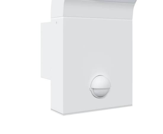 Lămpi exterioare de perete led/senzor 2 buc alb aluminiu turnat, 8 image