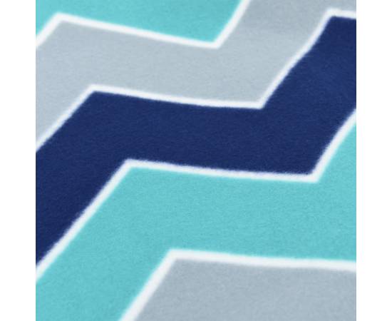Pătură de picnic pliabilă, val albastre, 200x150 cm catifea, 4 image