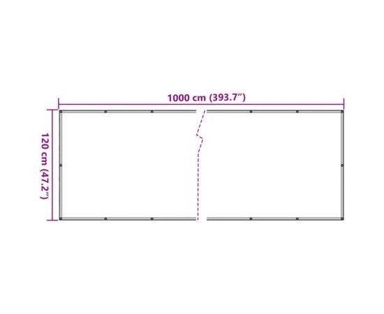 Paravan de grădină cu aspect de piatră, gri, 1000x120 cm pvc, 6 image