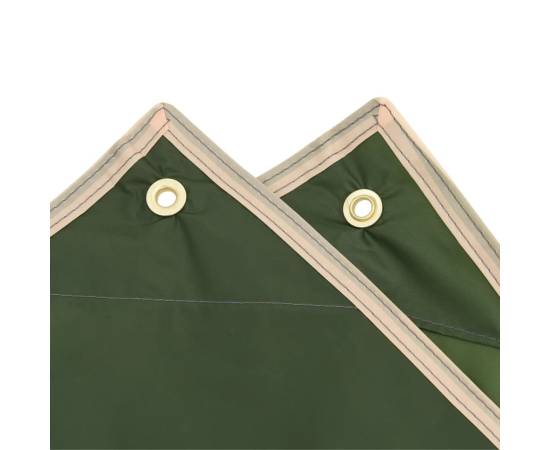 Poncho de ploaie cu glugă, design 2 în 1, verde, 223x145 cm, 6 image
