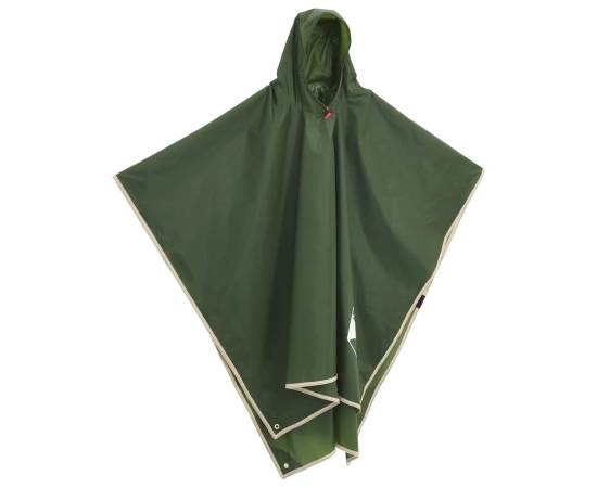 Poncho de ploaie cu glugă, design 2 în 1, verde, 223x145 cm, 3 image