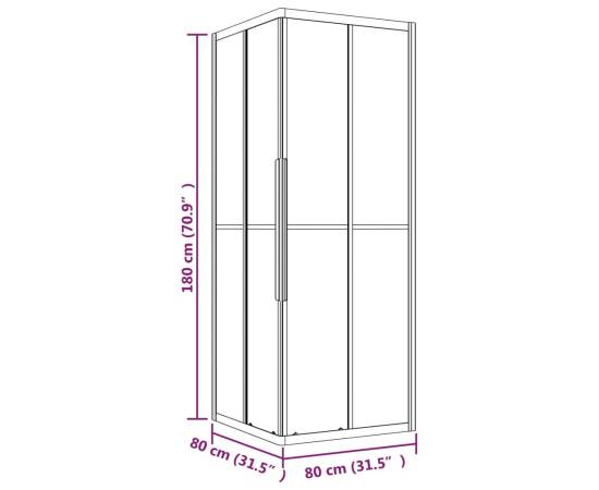Cabină de duș, 80x80x180 cm, esg mat, 10 image