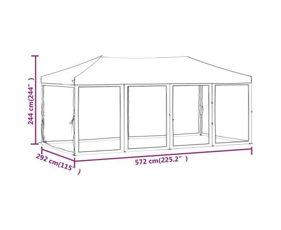 Cort pliabil pentru petrecere pereți laterali, gri taupe, 3x6 m, 11 image