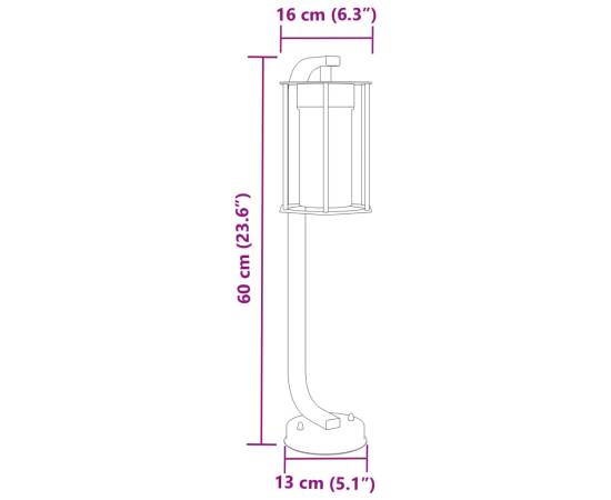 Lămpi de podea de exterior 3 buc. negru 60 cm oțel inoxidabil, 7 image