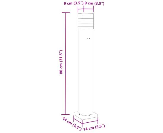 Lămpi exterioare de podea cu priză, 3 buc. negru 80 cm aluminiu, 7 image