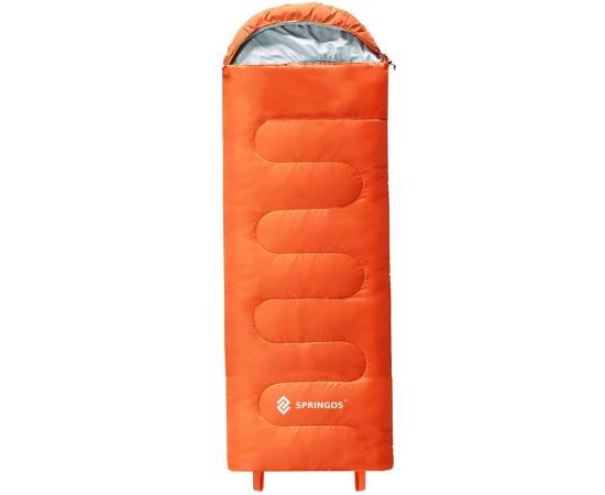 Sac de dormit, turistic, 2 in 1, portocaliu, 205x73 cm, springos, 6 image