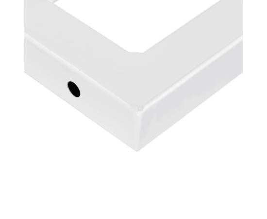 Suporturi de raft pentru lavoar 2 buc., alb dreptunghiular oțel, 8 image