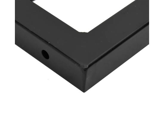 Suporturi de rafturi pentru lavoar 2 buc., negru, oțel, trapez, 8 image