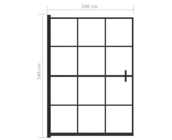 Cabină de duș, negru, 100x140 cm, esg, 5 image