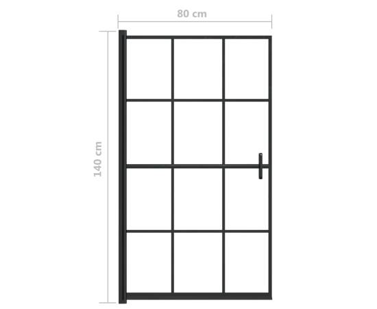 Cabină de duș, negru, 80x140 cm, esg, 5 image