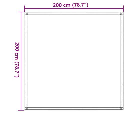 Covor pentru cort, verde deschis, 200x200 cm, hdpe, 8 image