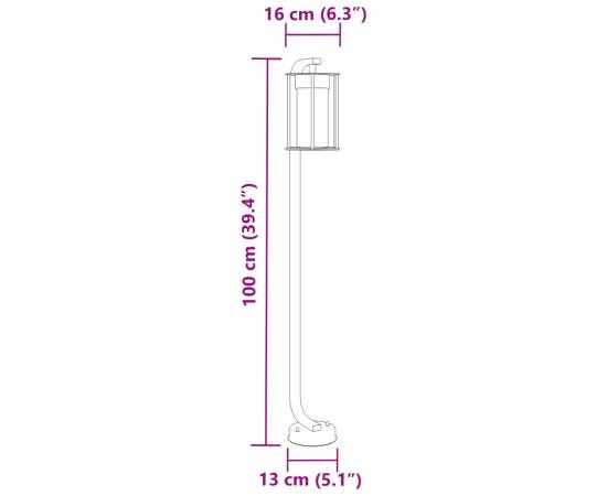 Lămpi de podea de exterior 3 buc. negru 100 cm oțel inoxidabil, 7 image