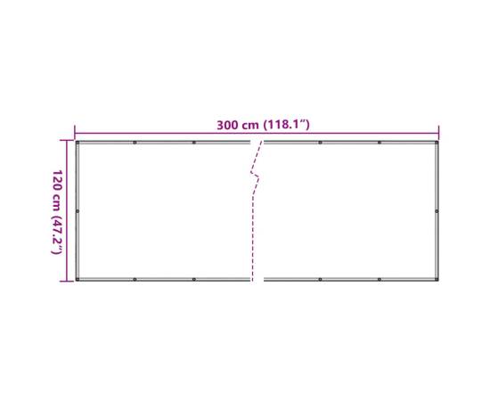 Paravan de grădină, gri, 300x120 cm, pvc, 6 image