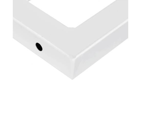Suporturi de raft pentru lavoar 2 buc., alb dreptunghiular oțel, 8 image