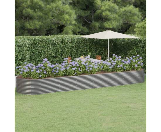 Jardinieră grădină gri 584x140x68 cm oțel vopsit electrostatic