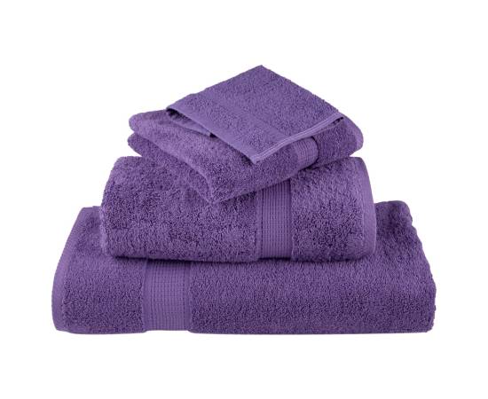 Prosoape mâini premium 2 buc violet 30x30cm 600 gsm 100% bumbac, 4 image