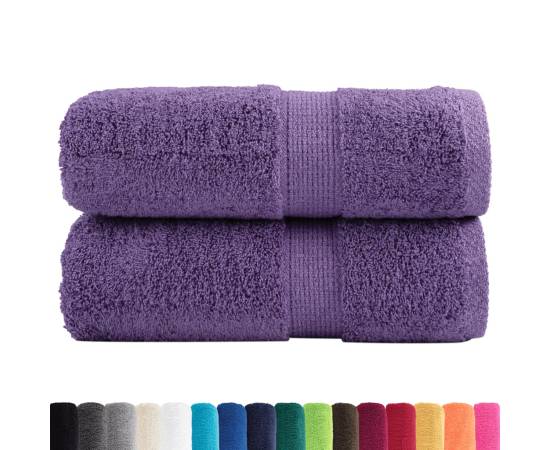 Prosoape mâini premium 2 buc violet 30x30cm 600 gsm 100% bumbac, 2 image