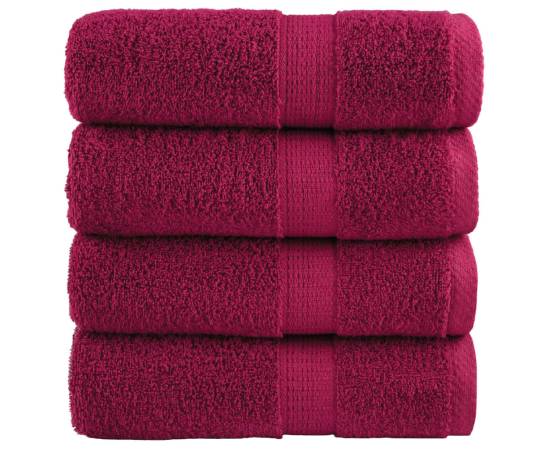 Prosoape mâini premium 4 buc bordo 30x30 cm 600gsm 100% bumbac