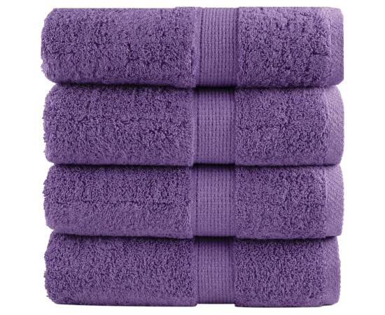 Prosoape mâini premium 4 buc violet 30x30cm 600 gsm 100% bumbac