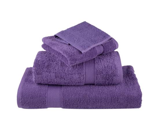 Prosoape mâini premium 4 buc violet 30x30cm 600 gsm 100% bumbac, 4 image