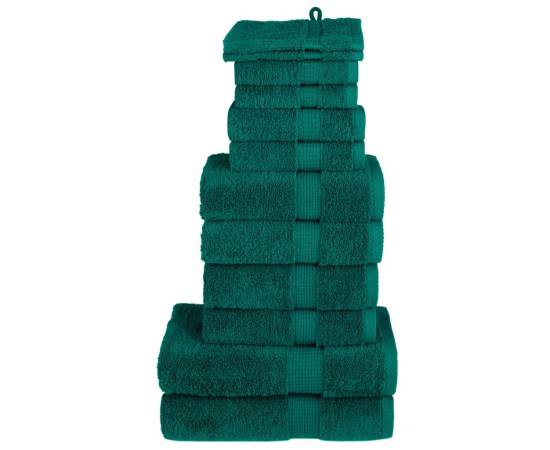 Set de prosoape premium, 12 piese, verde, 600 g/m² 100% bumbac