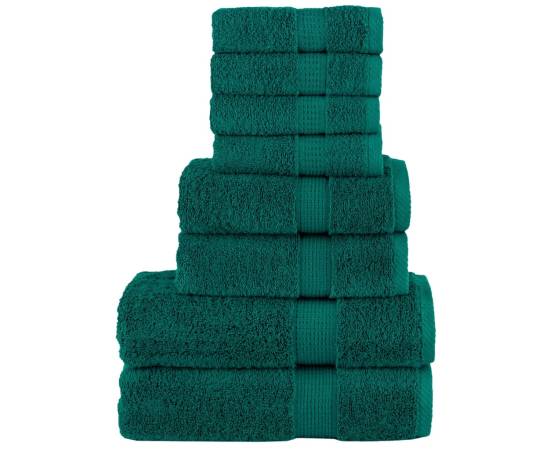 Set de prosoape premium, 8 piese, verde, 600 g/m² 100% bumbac