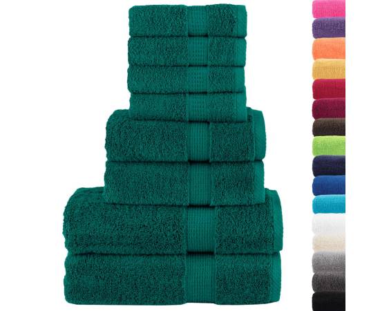 Set de prosoape premium, 8 piese, verde, 600 g/m² 100% bumbac, 2 image