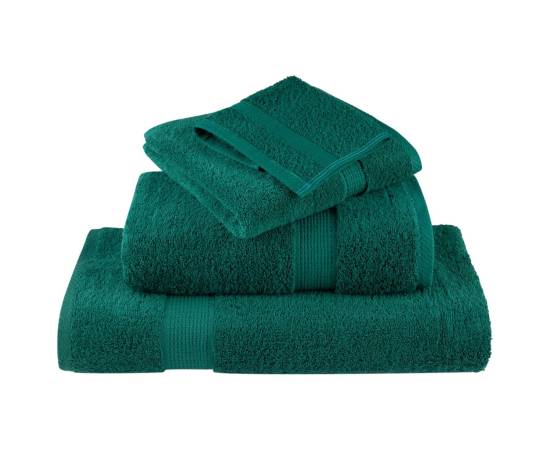 Set de prosoape premium, 8 piese, verde, 600 g/m² 100% bumbac, 4 image