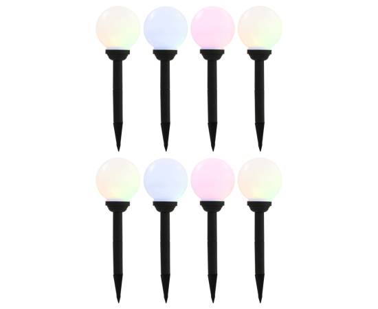 Lămpi solare de exterior cu led, 8 buc., 15 cm, rgb, sferic