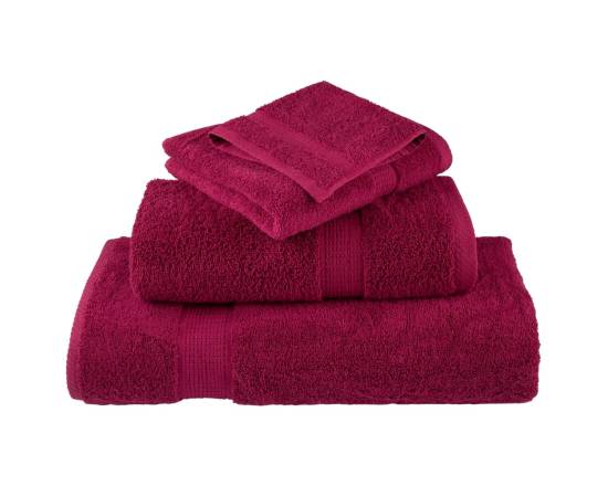 Set de prosoape premium, 6 piese, bordo, 600 g/m² 100% bumbac, 4 image