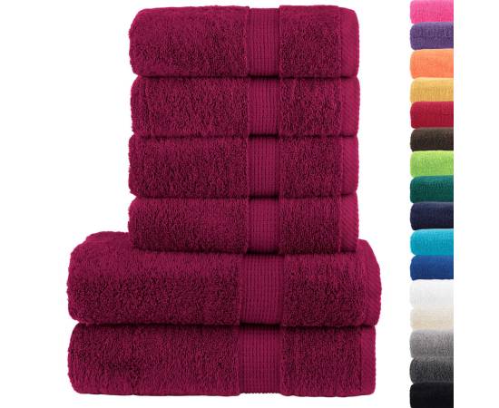 Set de prosoape premium, 6 piese, bordo, 600 g/m² 100% bumbac, 2 image