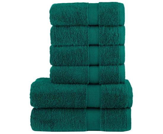 Set de prosoape premium, 6 piese, verde, 600 g/m² 100% bumbac