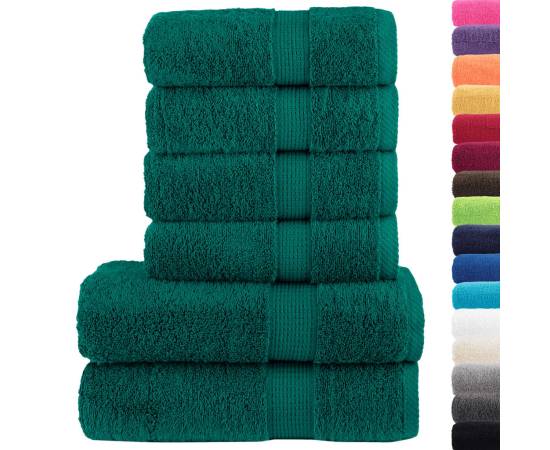 Set de prosoape premium, 6 piese, verde, 600 g/m² 100% bumbac, 2 image