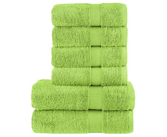 Set de prosoape premium, 6 piese verde măr 600 g/m² 100% bumbac