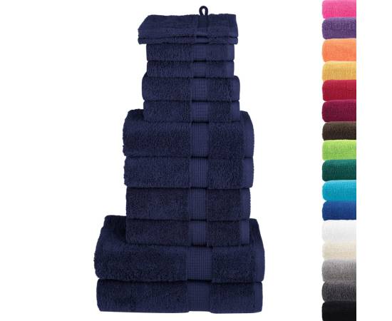 Set de prosoape premium 12 piese bleumarin 600 g/m² 100% bumbac, 2 image