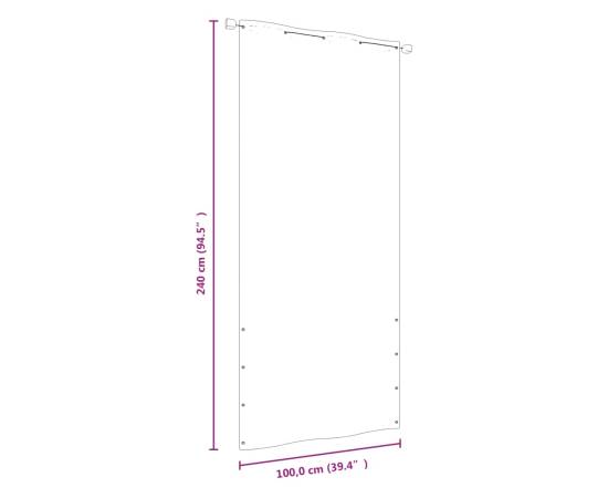 Paravan de balcon, negru, 100 x 240 cm, țesătură oxford, 5 image