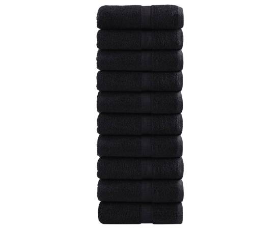 Prosoape mâini premium 10 buc negru 30x30cm 600 gsm 100% bumbac