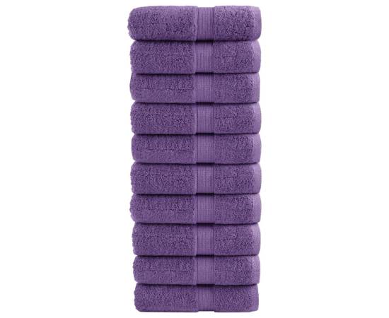 Prosoape mâini premium 10 buc violet 30x30cm 600gsm 100% bumbac