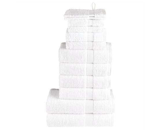 Set de prosoape premium, 12 piese, alb, 600 g/m² 100% bumbac