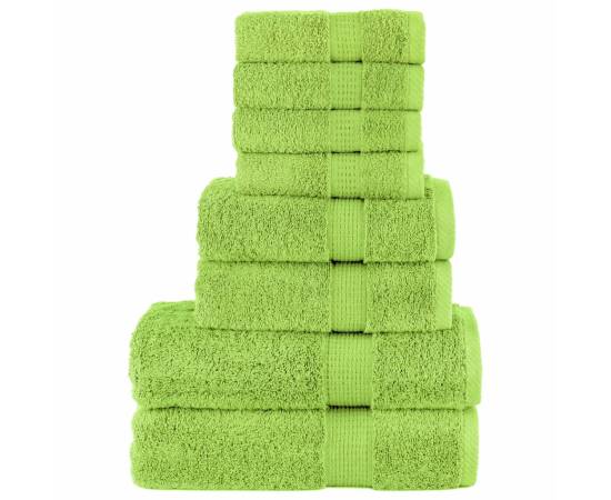 Set de prosoape premium, 8 piese verde măr 600 g/m² 100% bumbac