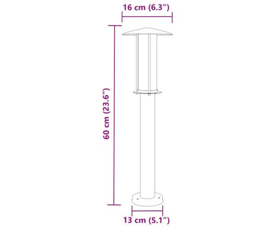 Lămpi de podea de exterior 3 buc. negru 60 cm oțel inoxidabil, 7 image