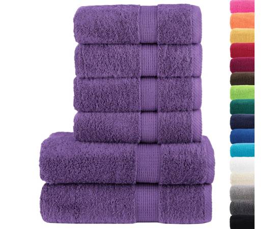 Set de prosoape premium, 6 piese, violet, 600 g/m² 100% bumbac, 2 image