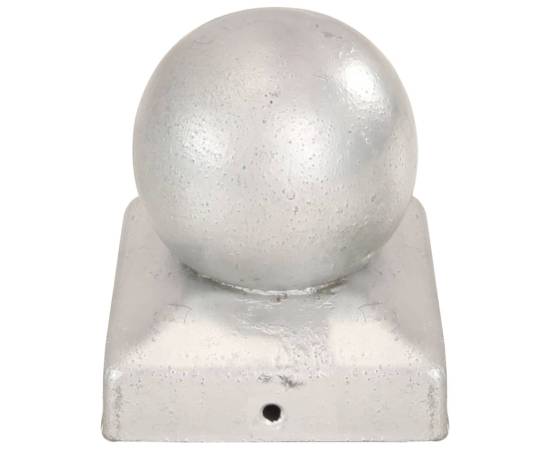 Capace stâlpi tip glob, 6 buc., 71 x 71 mm, metal galvanizat, 4 image